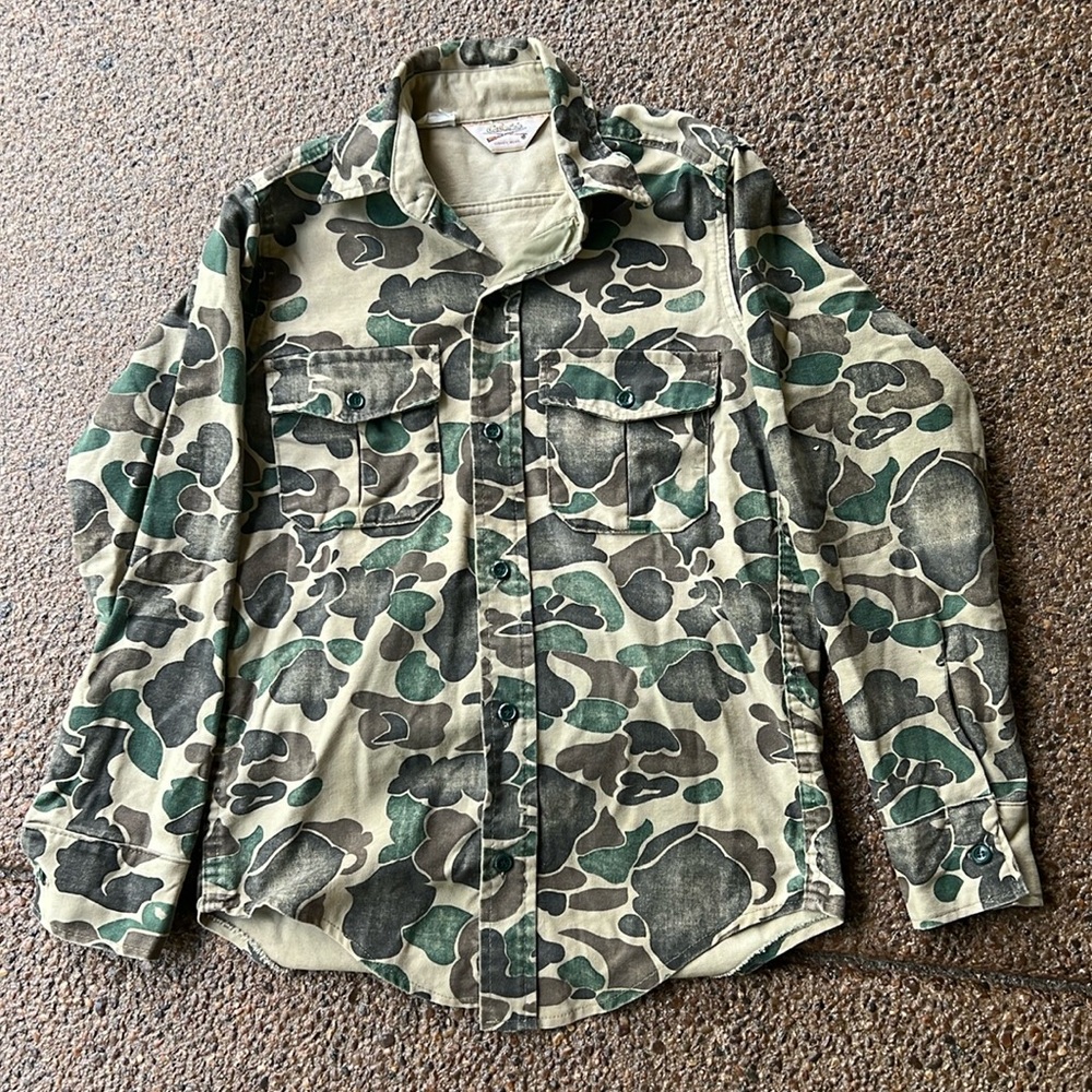 Vintage Cabelas camo flannel shirt
